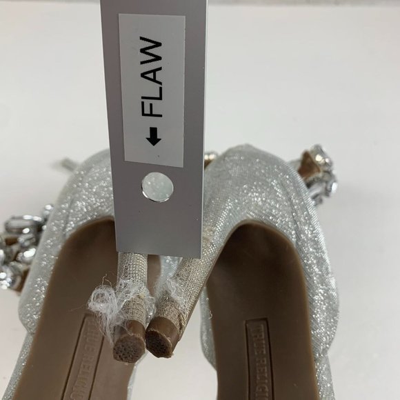 True Religion Braelynn Ankle Wrap Dress Heels 7.5M Jewel Embellished Silver 7963 - Picture 11 of 12